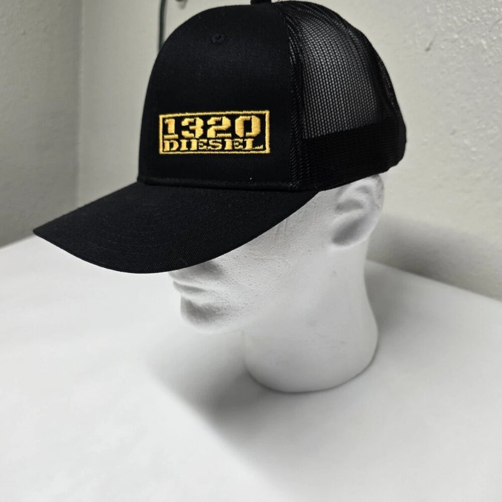Port Authority Trucker Hat Mens‎ Black Snap Back Logo NWOT - Picture 2 of 7